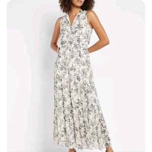 Express Printed Tiered Trapeze Maxi Dress